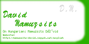 david mamuzsits business card